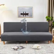 Water Resistant Sofa Bed Slipcover 1-Piece Stretch Burgundy Sofa Slipcover Armless Sofa Cover Furniture Protector Soft with Elastic Bottom for Kids, Spandex Ja