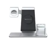 3 In 1 Wireless Charger Watch Charger For iPhone/Samsung/Huawei/Apple Watch-SILVER