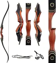 TOPARCHERY Archery 60" Takedown Hunting Recurve Bow for Adults Practice Competition Longbow with Stringer Tool Right Hand Black