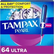 Tampax Pearl Tampons Ultra Absorbency with BPA-Free Plastic Applicator and