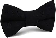 [OTAA] St Lucia Black Linen Kids Bow Tie Black 100% Linen St Lucia Black Linen Kids Bow Tie