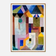 Galrie Stunning Paul Klee Colorful Architecture Abstract Art Print for Modern Decor, Wood Frame, A1 60 x 84cm (23 x 33inch)