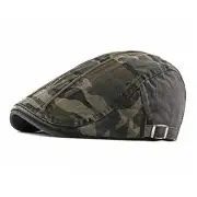 Newsboy Men's Hat Camo Cotton Classic Adjustable Cap Flat One Size Wash Grey
