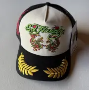 Ed hardy hat trucker cap mens one size snapback embroidered New