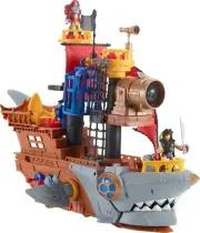Fisher-Price Imaginext Preschool Toy Shark Bite Pirate Ship Playset with Figure