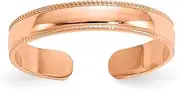 [JewelryWeb] 3mm Rose Gold Mill Grain Adjustable toe ring