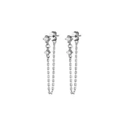 ANYCO Fashion Earrings Genuine 925 Sterling Silver Natural Freshwater Baroque Pearl Tassel Chain for Women Jewelry