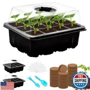 Halatool Seed Starter Kit 3 Pack 36 Cells Black Seed Starter Tray with 40 PCS