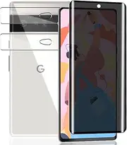 Yieehhow Privacy Screen Protector for Google Pixel 6 Pro Tempered Glass, [1 Piece] 9H Hardness Anti-Spy Protective Glass and [Pack of 2] Camera Protection Tempered Glass Screen Protector for Google