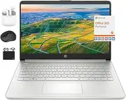 [HP] New 14" HD Ultral Light Thin Laptop, Quad-Core Intel Celeron Processor, 16GB RAM, 628GB (128GB eMMC+ 500GB Ext), Wi-Fi, Upto 11 Hours, Windows 11 S + 1 Year Office 365+HubxcelAccessory, Silver