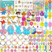 U-Zomir 180 Pack Easter Egg Fillers for Kids, Easter Basket Stuffers Easter Egg Stuffers for Kids Boys Girls, Small Easter Toys for Easter Egg Fillers Easter Egg Hunt Party Supplies