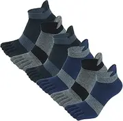 [KEOYA] 6 Pairs Men's Cotton Toe Socks Five Finger Socks Running Athletic Sports Socks L