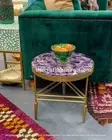 Amethyst Purple Agate Round Console Side Table Top, Round Coffee Table 15"x15"