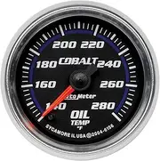 Autometer Gauge, Cobalt, Oil Temperature, 2 1/16 in., 140-280 Degrees F, Digital Stepper Motor, Analog, Each