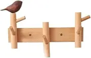 Coat Rack Wall Mount Creative Wood Coat Hook Living Room Entry Door Wall Mounted Coat Rack Key Hat Hooks Wall Coat Hooks(XS)