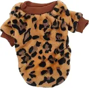Kisangel Adorable Dog Sweater for Breeds Warm Fleece Coat with Leopard Print Design Comfortable and Durable Pet Clothes for Everyday Wear Holidays and Photos