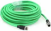 M12 4 Pin D-Coded to RJ45 Ethernet Cable for Sick Sensor Barcode Reader Scanner to Cat5e Network PoE Power 20m