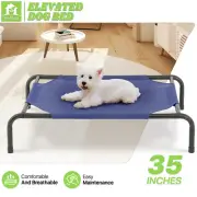 Elevated Cooling 35" Dog Bed Pet Breathable Mesh Portable Cot w/Detachable Frame
