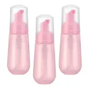3pcs Soap Foam Bottle, Empty Travel Foaming Containers, 2oz, Clear Pink