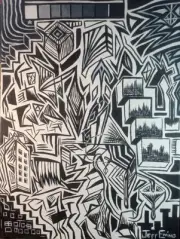 Life Ain't Been No Crystal Stair ABSTRACT Painting By Jeff Ewing