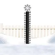 Outdoor Snow Measuring Stick | Temperature Gauge Iron Art Snow Measuring Tool,Snow Meter Gauge, Large Snow Measurement Tool for Patio, Backyard, Lawn