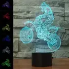 Creative Mountain Motorcycles Motocross 3D illusion LED Figure Night Table Lamp