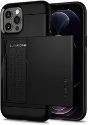 SPIGEN Slim Armor CS Case Designed for Apple iPhone 12/12 Pro (2020) [6.1-inch] Card Slider Holder Cover - Black