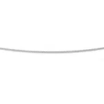 9ct White Gold 40cm Solid Curb Chain