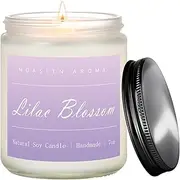 Lilac Blossom Spring Soy Candle| Lavender,Lilac,Lemon Scented Candle for Home| Long Burning Aromatherapy Candle| Jar Candel for Women,Men for Birthday,Relaxing,Housewarming| 7oz