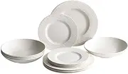 [Villeroy & Boch] Manufacture Rock Blanc 12-Piece Dinnerware Set