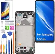 Display for Samsung Galaxy A72 4G LCD Screen Replacement TFT, A725F A725F/DS A725M Display Screen Touch Digitizer Assembly Repair Parts Kit (Black with Frame, No Fingerprint)