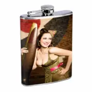 Alabama Pin Up Girls D1 Flask 8oz Stainless Steel Hip Drinking Whiskey