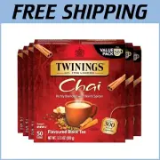 Individually Wrapped Chai Black Tea Bags - Sweet & Spicy 50 Count Pack of 6