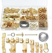 Picture Hanging Kit, WADY 282 PCS Picture Hangers, Picture Hanger and Hook Set, Heavy Duty Frame Hooks Hardware for Home Office Dry Wall Mounting with Hanging Nails, Sawtooth, D Ring and Screw Eyes