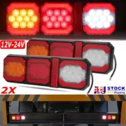 2X Ute Tray LED Tail Lights Combination Truck Stop Indicators Combo Lamp 12V/24V