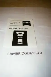 CONTAX DISTAGON 45mm F2.8 645 LENS INSTRUCTION MANUAL GUIDE BOOK ORIGINAL