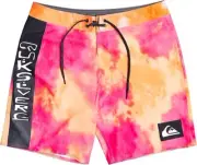 Quiksilver HIGHLINE SURFSILK ACID WASH PINK Mens 18" Boardshorts checkerboard