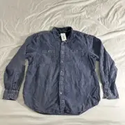 Tommy Bahama Coastline Cord Blue Metal Button Up Corduroy Style Shirt
