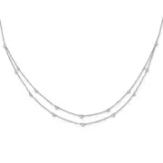 14k White Gold 1/2 Ct. Lab Grown Diamond VS/SI+ G+ Sixteen Station Double Strand 18 inch Necklace