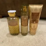 Bath and Body Works Golden Berry Mistletoe Lot Bundle Set