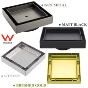 Black/Silver/Gold/Grey Square Floor Drain Tile Insert Shower Grate Outlet Waste