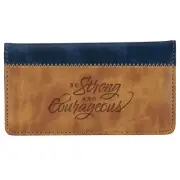 Premium Vegan Leather Scripture Checkbook Cover for Men & Women: Strong &