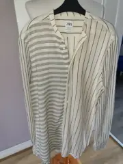 BNWT LADIES DESIGNER ZARA 'RELAXED FIT' STRIPED TOP UK MEDIUM (12/14) RRP £55