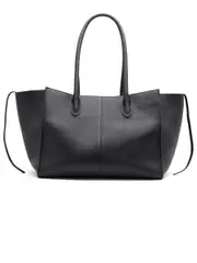 Rylan | 7.44 Large Tote in Black Soft Grained Leather | The UNDONE