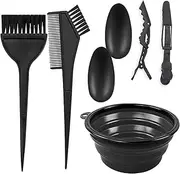 Shengsenfu Hair Dye Color Brush and Bowl Set Hair Color Brush Mixing Bowl Kit, Perfect Tools for Dying Coloring, Applicator Dye & Comb, Mixing Bowl Tint Tool Earmuffs Salon Hair Clips