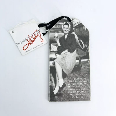 PRIMITIVES BY KATHY LANCASTER PENNSYLVANIA ARTIST 1940S PICTURE WOOD BOOKMARK