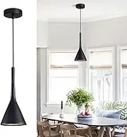 Lighting Farmhouse Black Cone Pendant Light 1-Light Small Industrial Kitchen Island Pendant Lighting Mid Century Barn Ceiling Pendant Light Fixture Mini Adjustable Hanging Lamp