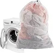 Exquisite Mesh Laundry Bag, Large 60 × 90cm Mesh Laundry Basket, Hat Storage Bag, Laundry Bag With Drawstring, Suitable for College Dorms, Laundromats, Apartments (White)