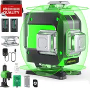 Fellat 4x360° Green Laser Level – 16-Line Self-Leveling Tool w/ Remote & 2 Batts