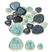 100g Ceramic Mosaic Tiles, Pebble Blue and Green Ceramic Tiles